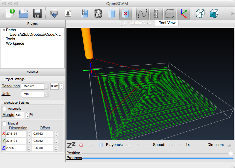 OpenSCAM Easel-fill